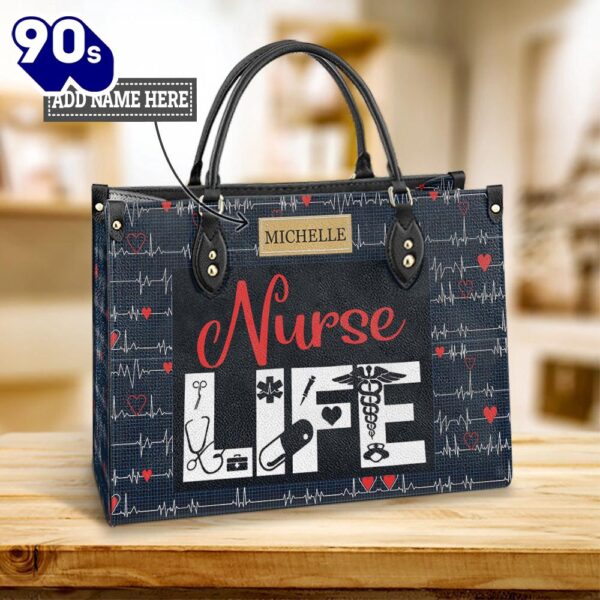 Custom Name Nurse Life Leather Bag , Christian Bags  Gift For Women Christmas