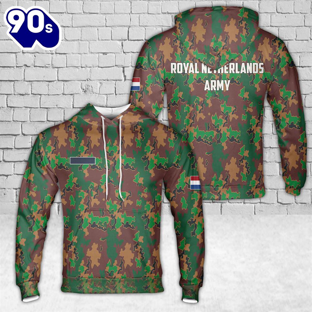 Custom Name Royal Netherlands Army Jungle Camo Hoodie 3D Custom Name Royal Netherlands Army Jungle Camo Hoodie 3D