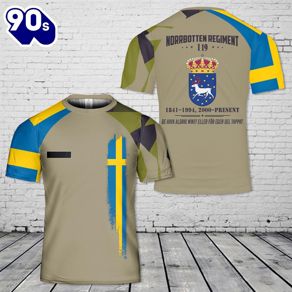 Custom Name Swedish Army Norrbotten Regiment I 19 T-Shirt 3D 1 Custom Name Swedish Army Norrbotten Regiment I 19 T-Shirt 3D 1
