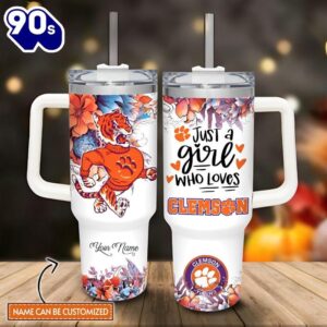 Custom Name Tigers Mascot Floral Design Tumbler