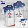 Custom Name US Air Force Thunderbirds, 4th Of July Polo Shirt Gift Summer