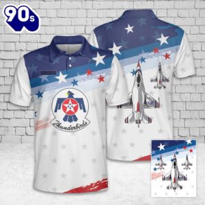 Custom Name US Air Force Thunderbirds, 4th Of July Polo Shirt Gift Summer
