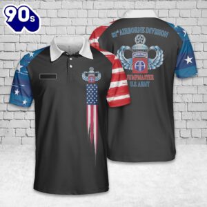 Custom Name US Army 82nd Airborne Jumpmaster – Master Jump Wings, 4th Of July Polo Shirt Gift Summer