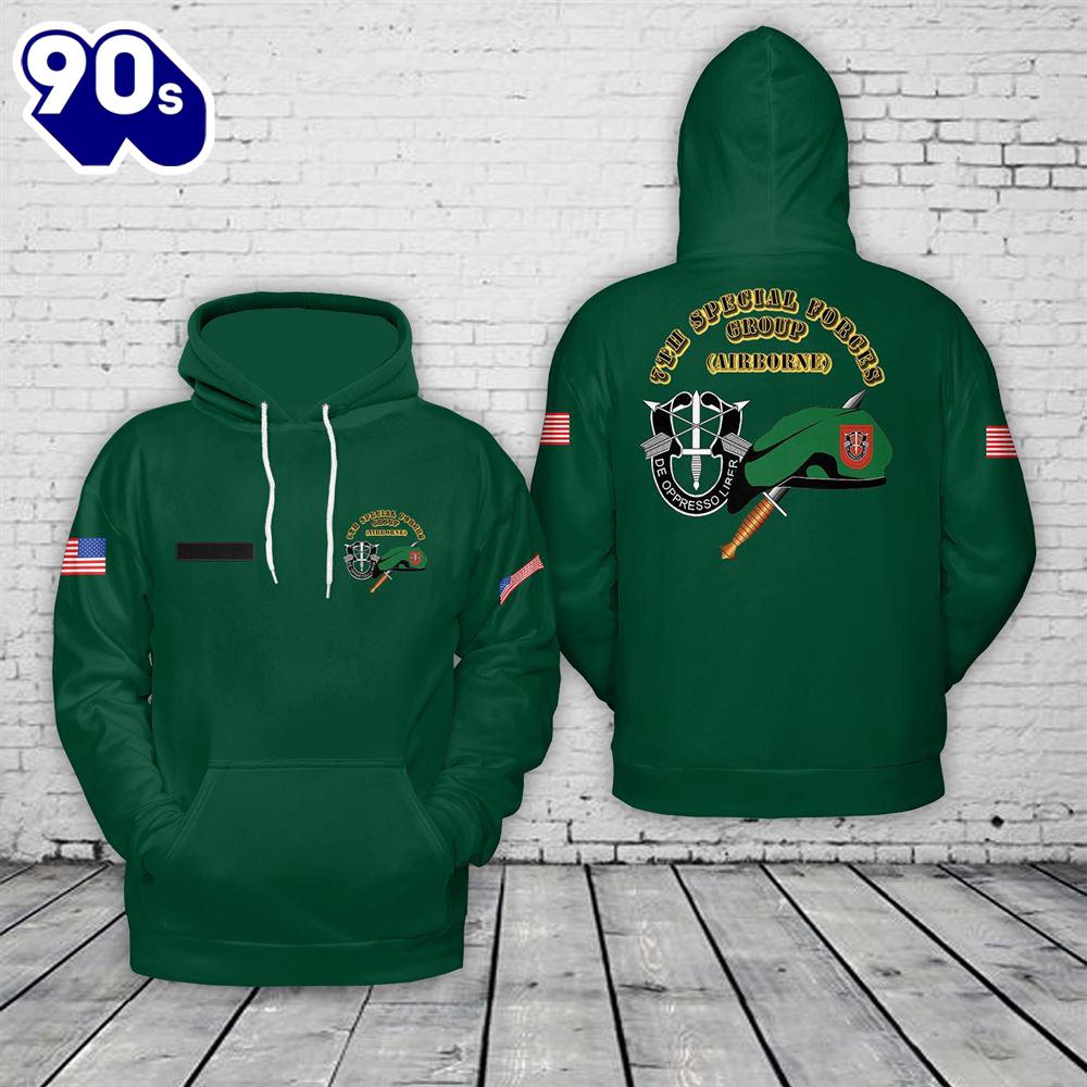 Custom Name US Army Green Beret 7th Special Forces Group (Airborne) (7th SFG) (A) Beret & Dagger Hoodie 3D Custom Name US Army Green Beret 7th Special Forces Group (Airborne) (7th SFG) (A) Beret & Dagger Hoodie 3D