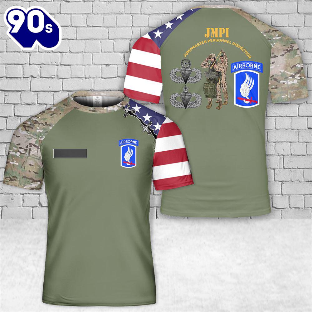 Custom Name US Army JumpMaster Personnel Inspection (JMPI) 173rd Airborne Brigade T-Shirt 3D Custom Name US Army JumpMaster Personnel Inspection (JMPI) 173rd Airborne Brigade T-Shirt 3D