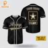 Custom Name US Army Rank American Flag Pride Baseball Jersey 4th Of July