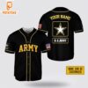 Custom Name US Army Rank Veteran American Flag Baseball Jersey 4th Of July