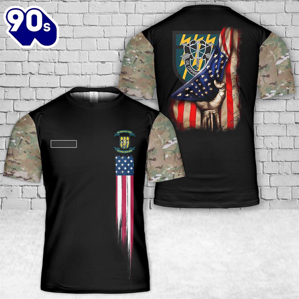 Custom Name US Army Special 12th Special Forces Group (12th SFG)(A)) T-Shirt 3D Custom Name US Army Special 12th Special Forces Group (12th SFG)(A)) T-Shirt 3D