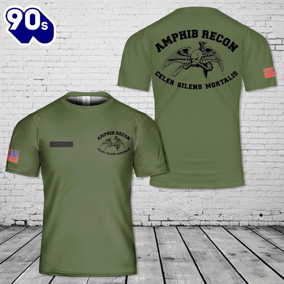 Custom Name US Marine Corps Amphibious Reconnaissance T-Shirt 3D , Veteran Shirt Custom Name US Marine Corps Amphibious Reconnaissance T-Shirt 3D , Veteran Shirt