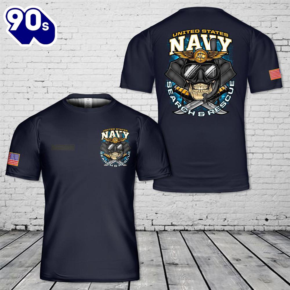 Custom Name US Navy Air Crew Rescue Swimmer T-Shirt 3D Custom Name US Navy Air Crew Rescue Swimmer T-Shirt 3D