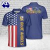 Custom Name US Navy Blue Angels, 4th Of July Polo Shirt Gift Summer