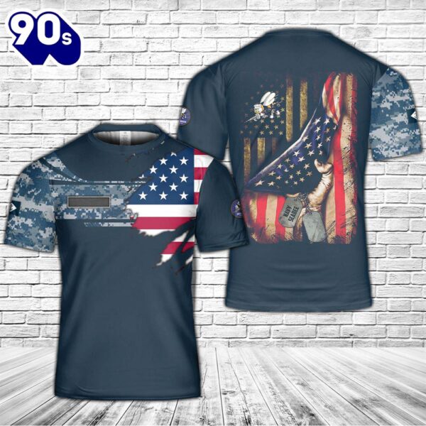 Custom Name US Navy Seabee 3D T-shirt 3