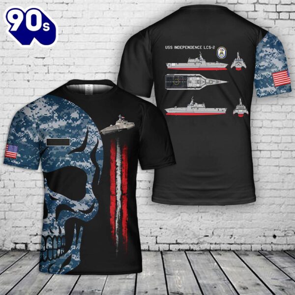 Custom Name US Navy USS Independence (LCS-2) T-Shirt 3D