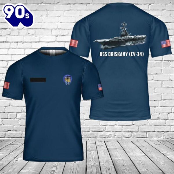 Custom Name US Navy USS Oriskany (CV-34) 3D T-shirt