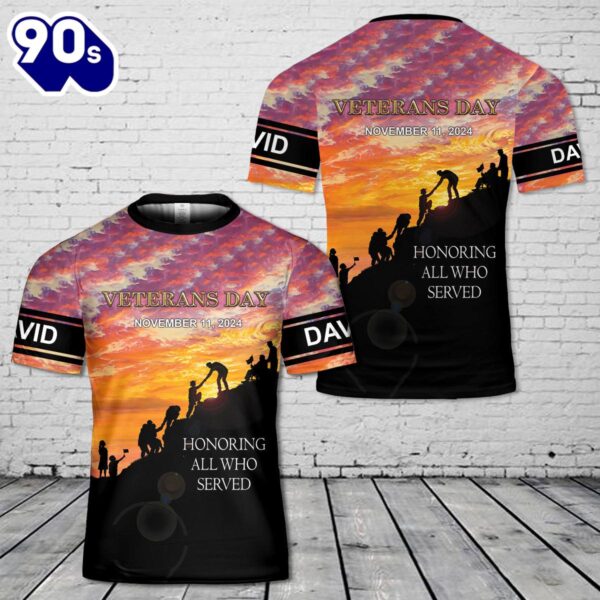 Custom Name US Veterans Day 4 T-Shirt 3D , Veteran Shirt