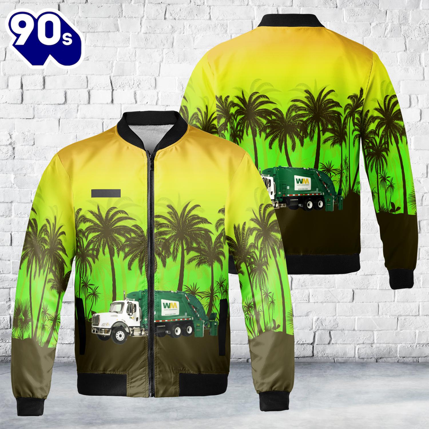 Custom Name Us Waste Management Garbage Roll-Off AOP Fleece Bomber Jacket Custom Name Us Waste Management Garbage Roll-Off AOP Fleece Bomber Jacket