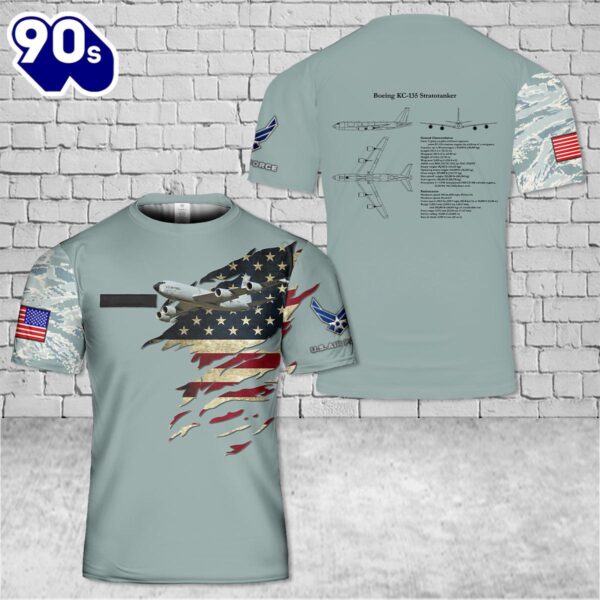 Custom Name USAF Boeing KC-135 Stratotanker 3D T-shirt , Veteran Shirt
