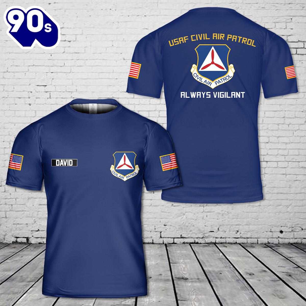 Custom Name USAF Civil Air Patrol 3D T-Shirt , Veteran Shirt Custom Name USAF Civil Air Patrol 3D T-Shirt , Veteran Shirt