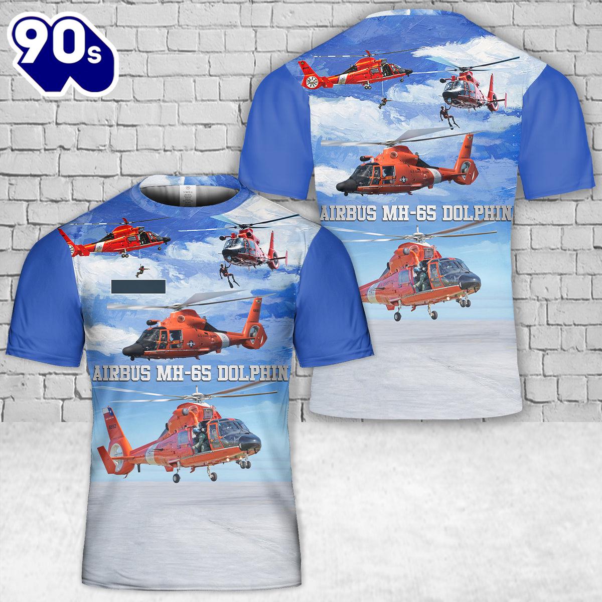Custom Name USCG Airbus MH-65 Dolphin T-Shirt 3D , Veteran Shirt Custom Name USCG Airbus MH-65 Dolphin T-Shirt 3D , Veteran Shirt