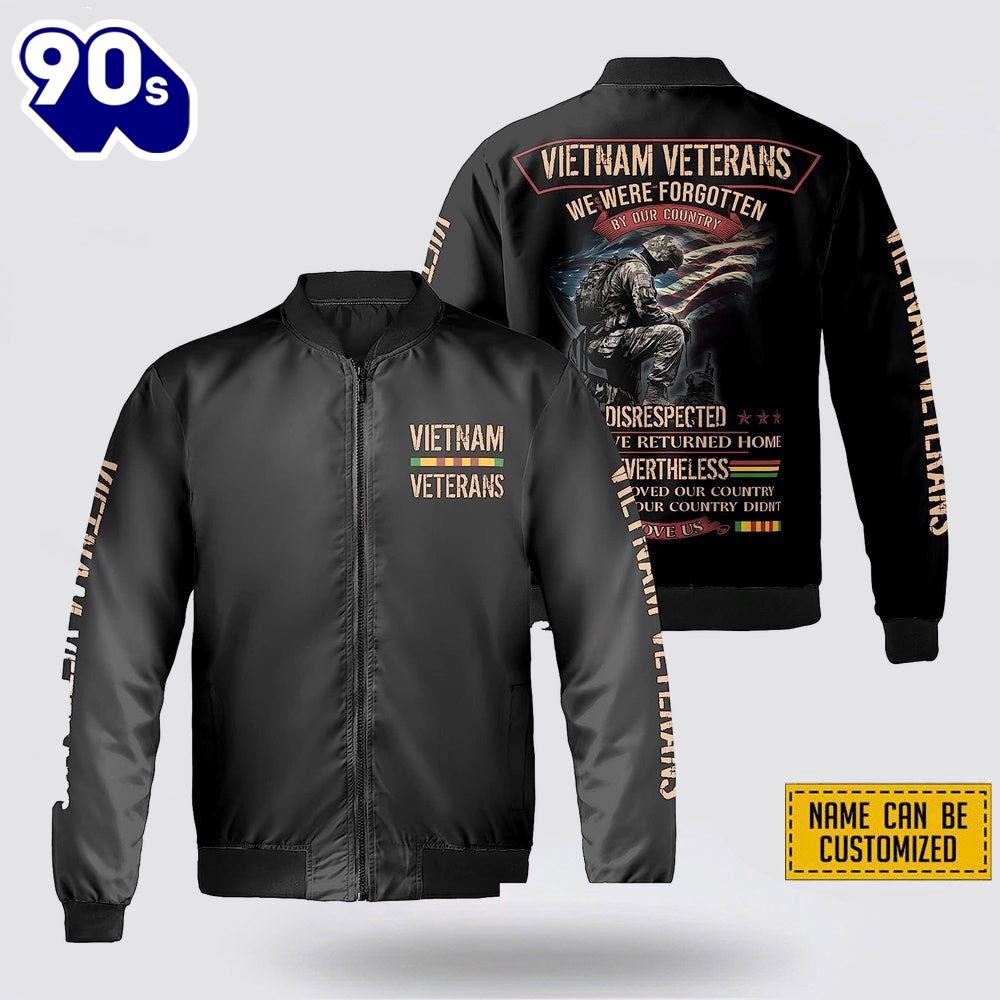 Custom Name We Were Forgotten Vietnam Veterans Bomber Jacket Custom Name We Were Forgotten Vietnam Veterans Bomber Jacket