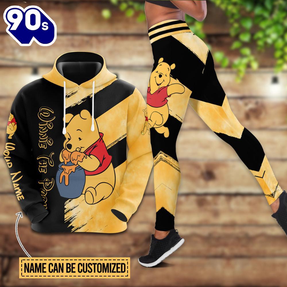 Custom Name Winnie The Pooh Themed Hoodie And Leggings Set Custom Name Winnie The Pooh Themed Hoodie And Leggings Set