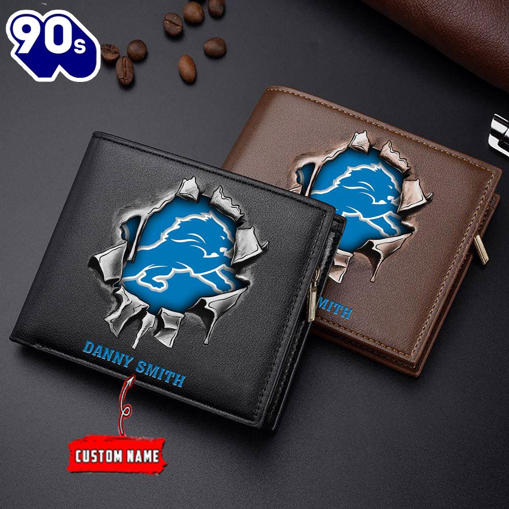 Custom NFL Detroit Lions Wallet Gift For Fans Men Custom NFL Detroit Lions Wallet Gift For Fans Men