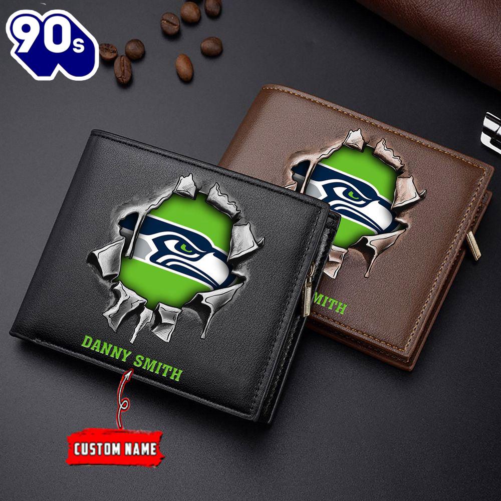 Custom NFL Seattle seahawks Wallet Gift For Fans Men Custom NFL Seattle seahawks Wallet Gift For Fans Men
