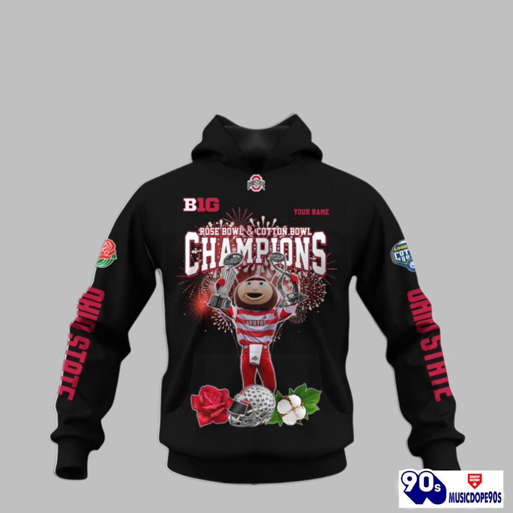 Custom Ohio State Rose Bow and Cotton Bowl Champions Hoodie Custom Ohio State Rose Bow and Cotton Bowl Champions Hoodie