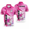 Custom Pink Ribbon Bowling Polo Shirts