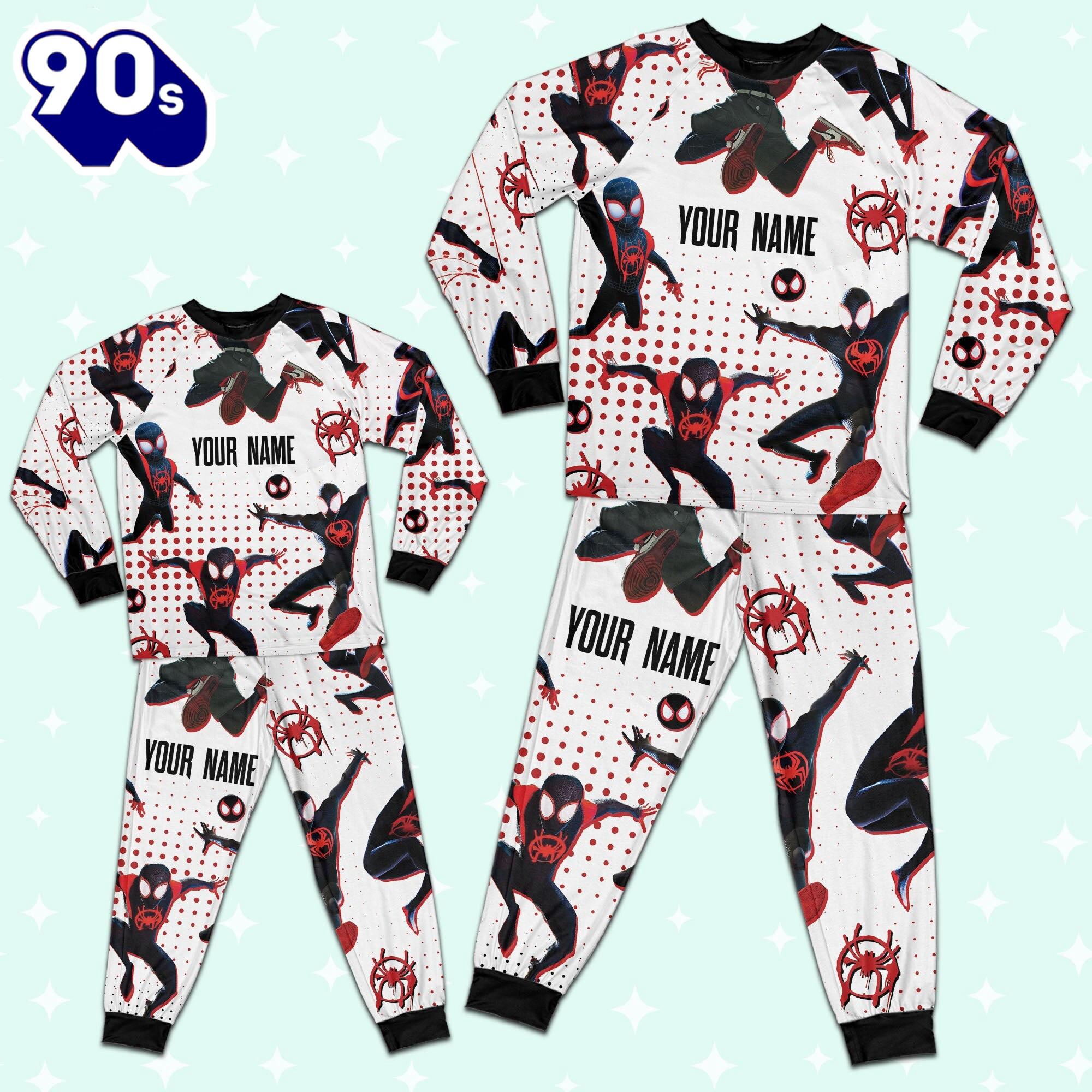Custom Spiderman Miles Morales Colorful Pajamas - Family Disneyland Matching Pajamas Set Custom Spiderman Miles Morales Colorful Pajamas - Family Disneyland Matching Pajamas Set