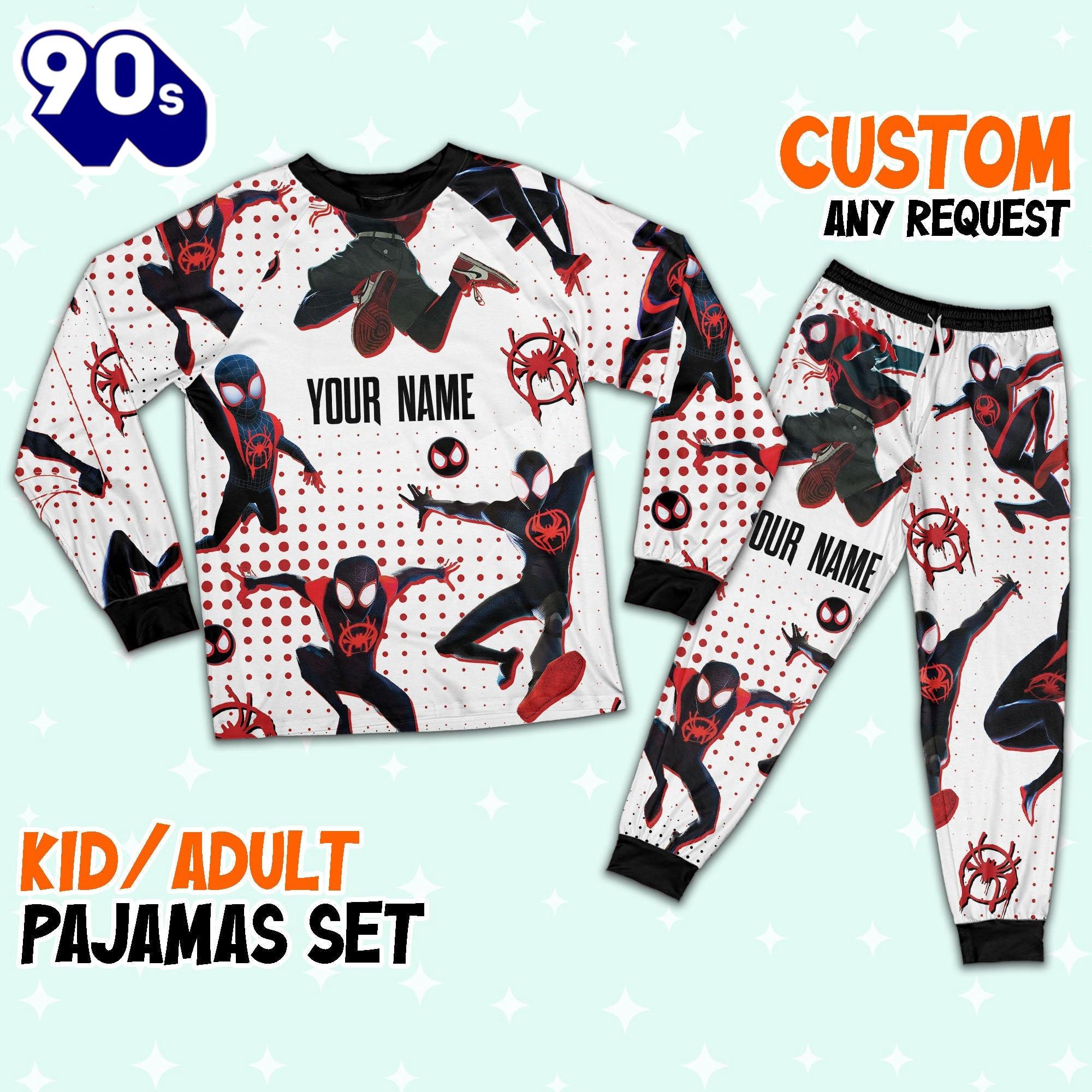 Custom Spiderman Miles Morales Colorful Pajamas - Family Disneyland Matching Pajamas Set Custom Spiderman Miles Morales Colorful Pajamas - Family Disneyland Matching Pajamas Set