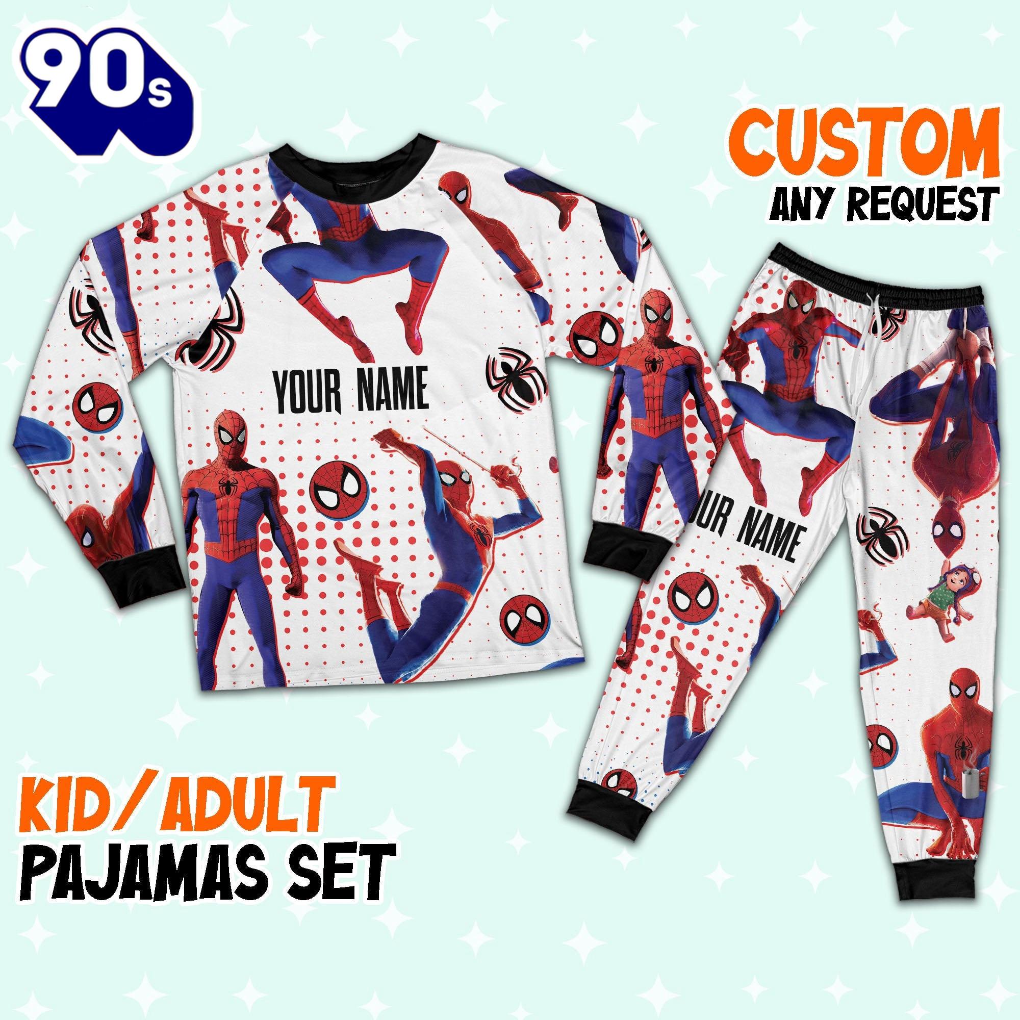 Custom Spiderman Peter B Parker Colorful Pajamas - Family Disneyland Matching Pajamas Set Custom Spiderman Peter B Parker Colorful Pajamas - Family Disneyland Matching Pajamas Set