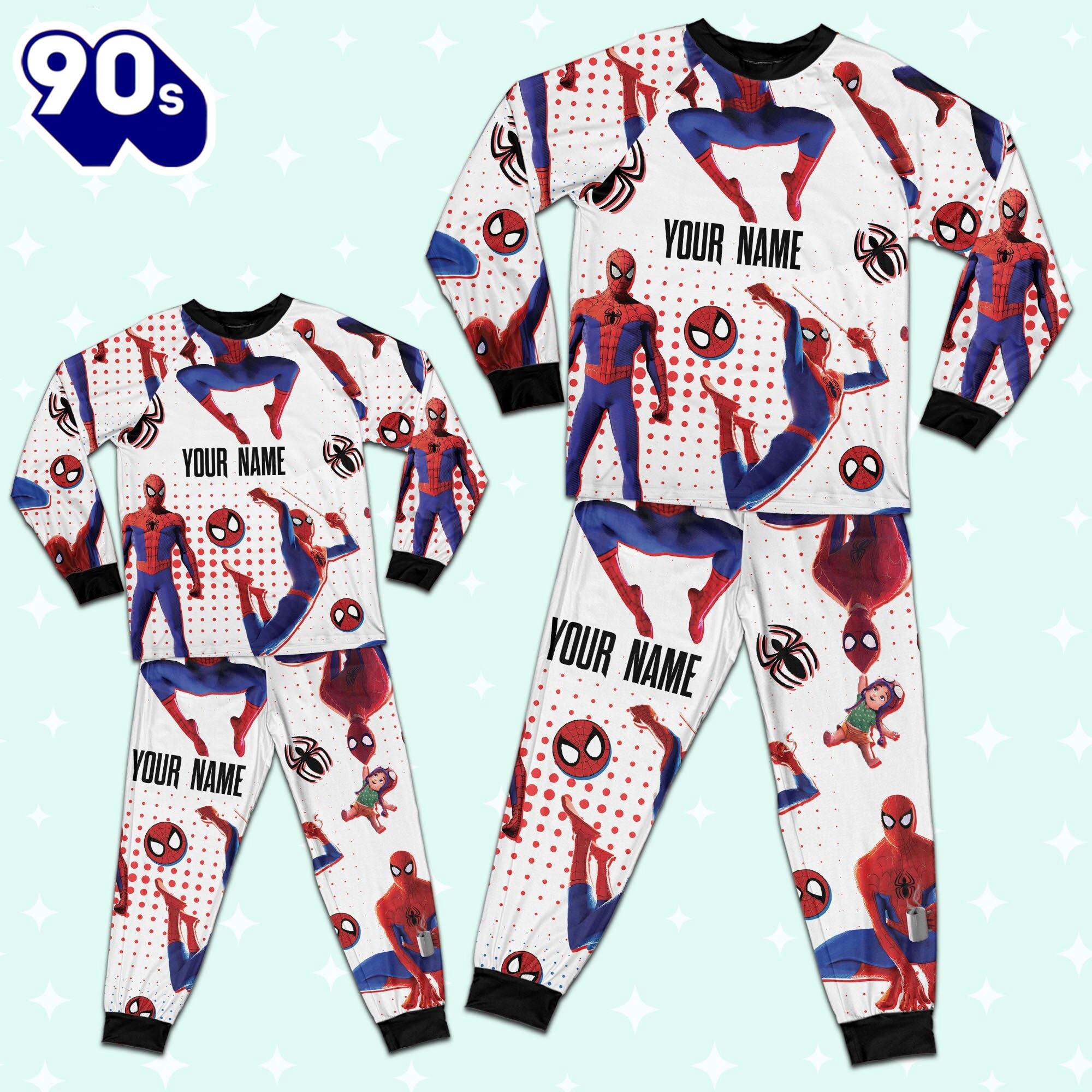 Custom Spiderman Peter B Parker Colorful Pajamas - Family Disneyland Matching Pajamas Set Custom Spiderman Peter B Parker Colorful Pajamas - Family Disneyland Matching Pajamas Set