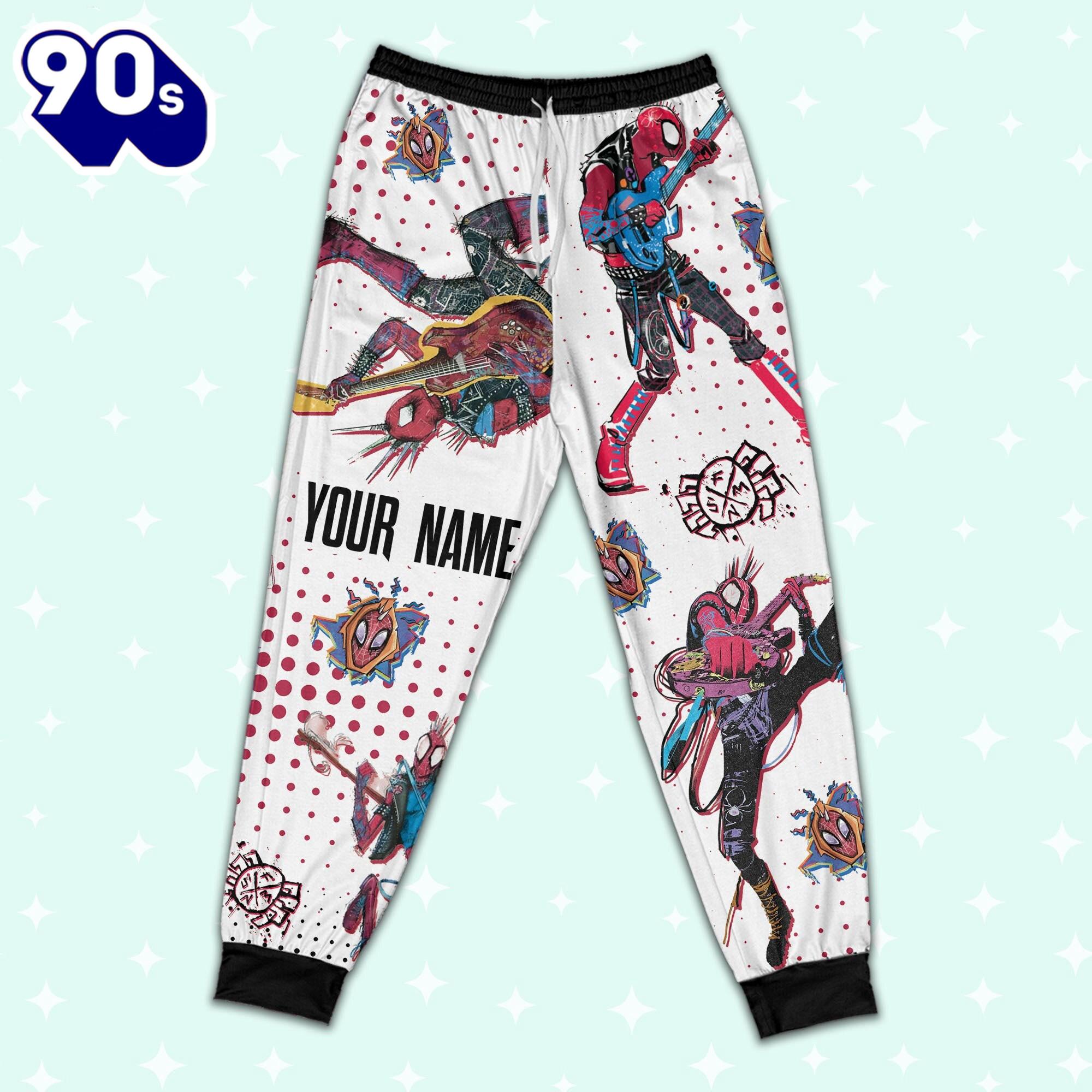Custom Spiderman Spiderpunk Colorful Pajamas - Family Disneyland Matching Pajamas Set Custom Spiderman Spiderpunk Colorful Pajamas - Family Disneyland Matching Pajamas Set