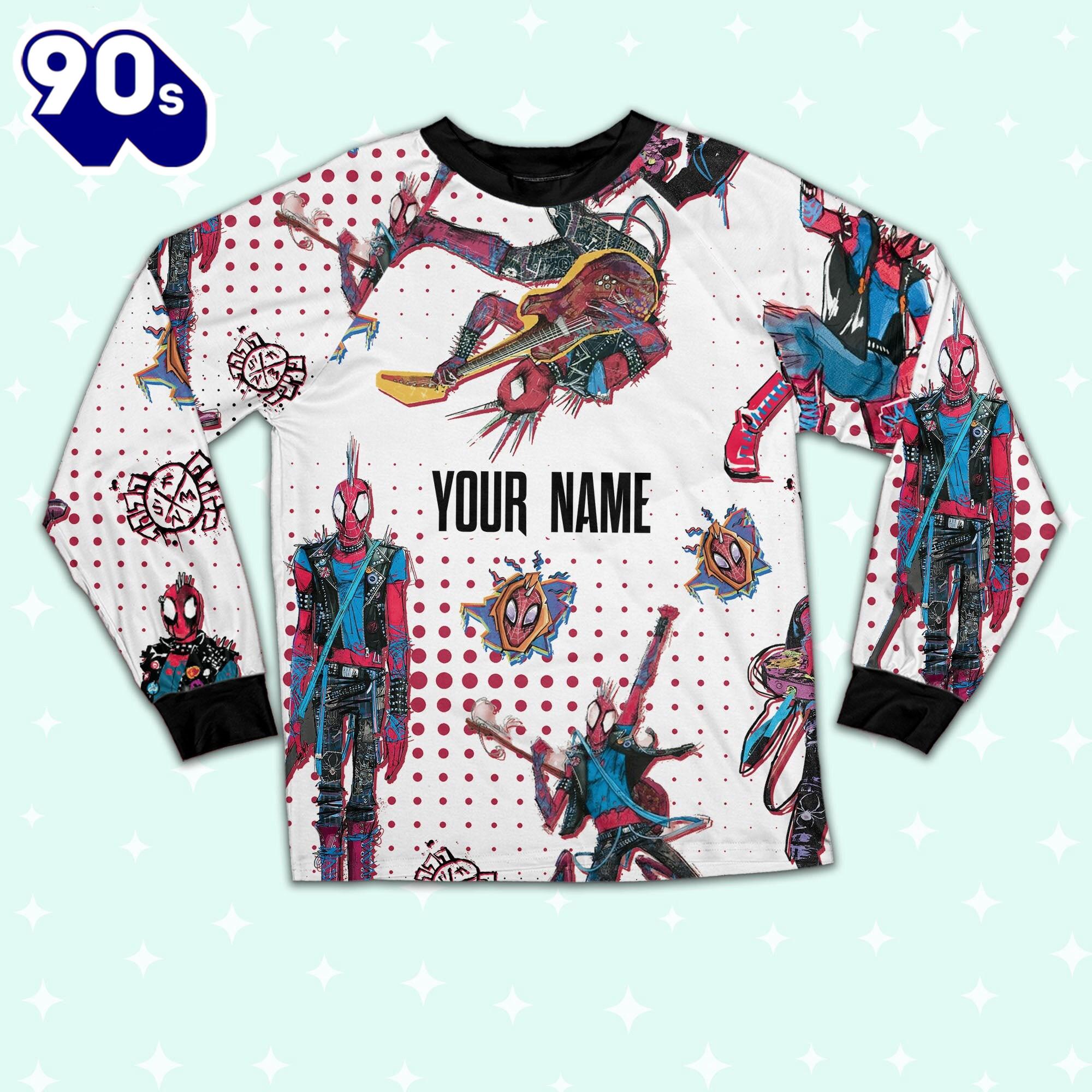 Custom Spiderman Spiderpunk Colorful Pajamas - Family Disneyland Matching Pajamas Set Custom Spiderman Spiderpunk Colorful Pajamas - Family Disneyland Matching Pajamas Set