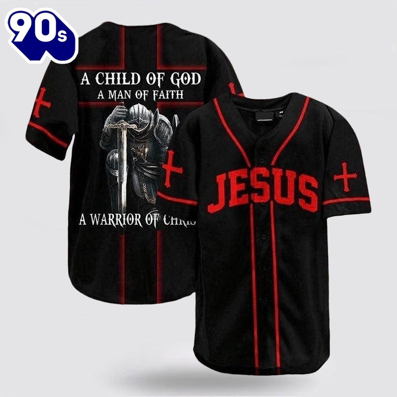 Custom Sports Baseball Jersey A Child of God A Man of Faith Jesus Personalized Name Baseball Jersey Gift Christmas Custom Sports Baseball Jersey A Child of God A Man of Faith Jesus Personalized Name Baseball Jersey Gift Christmas