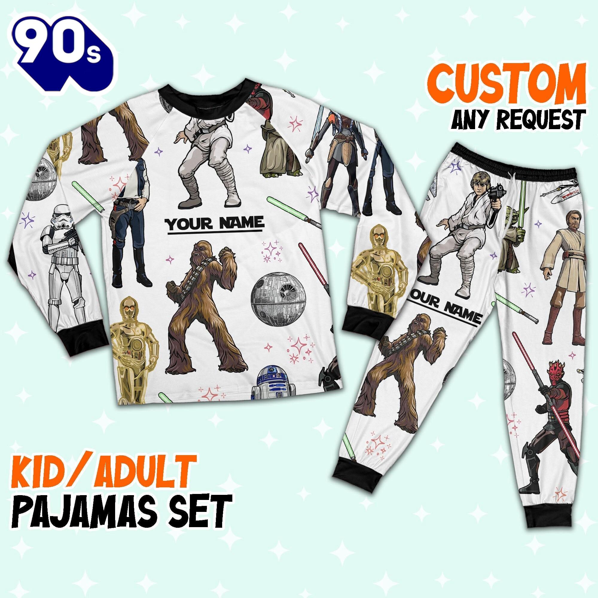 Custom Star Wars Characters Colorful Pajamas - Family Disneyland Matching Pajamas Set Custom Star Wars Characters Colorful Pajamas - Family Disneyland Matching Pajamas Set