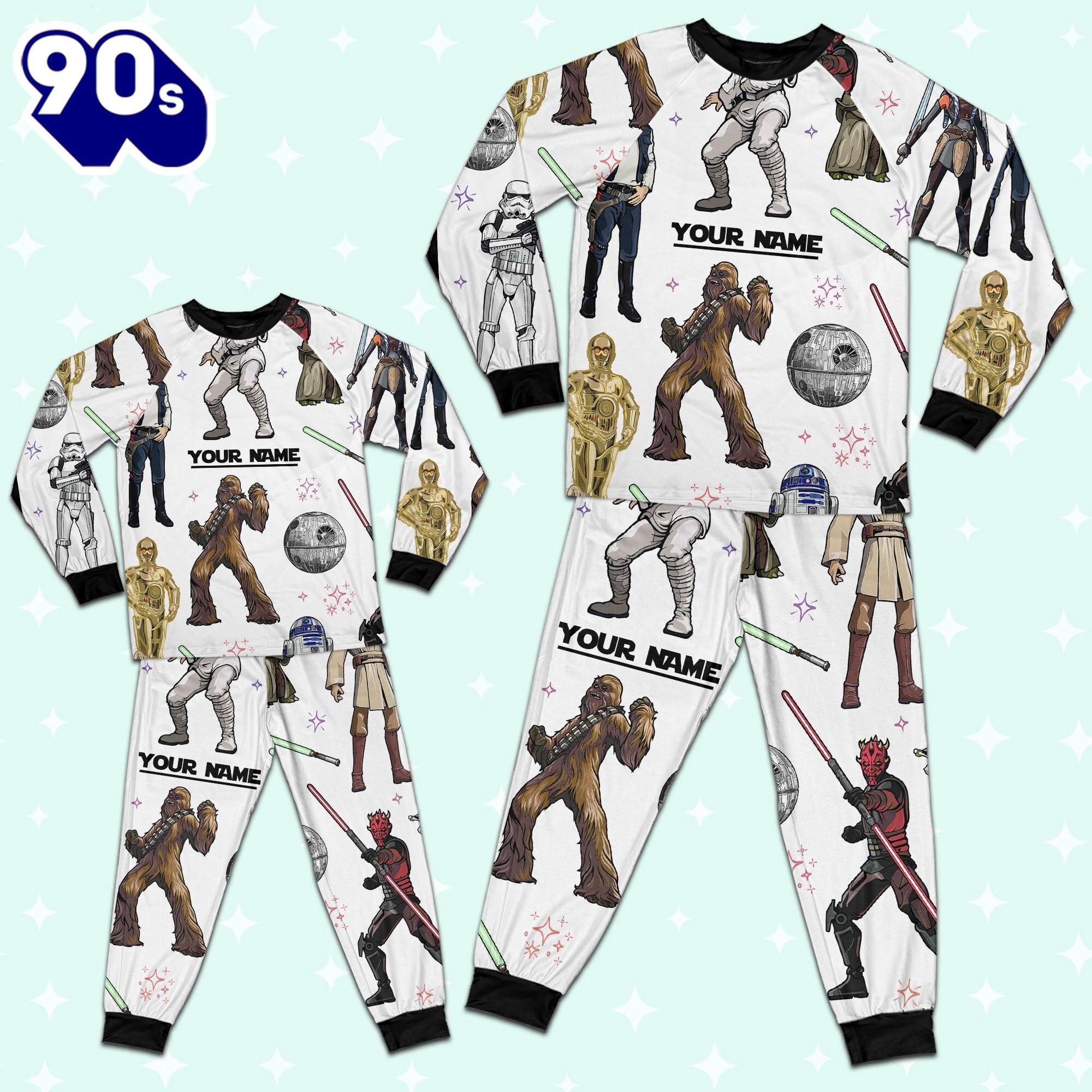 Custom Star Wars Characters Colorful Pajamas - Family Disneyland Matching Pajamas Set Custom Star Wars Characters Colorful Pajamas - Family Disneyland Matching Pajamas Set