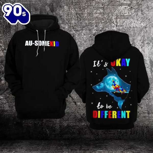 Custom Wolf Autism Awareness Hoodie Fullprint  I Am There Waiting Watching Keeping To The Shadows  Gift Christmas