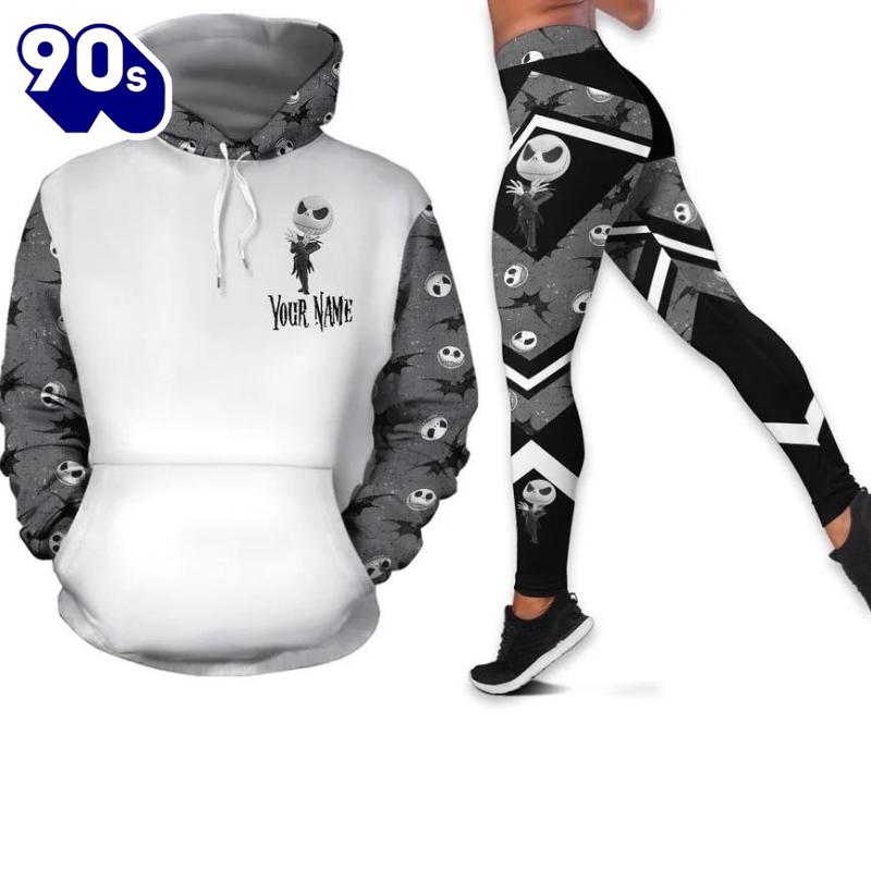 Customizable Hoodie And Patterned Jack Skellington Leggings Set Customizable Hoodie And Patterned Jack Skellington Leggings Set