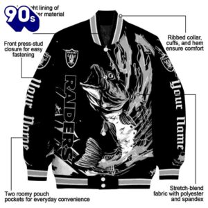 Customized Las Vegas Raiders Fishing Passion Black White Jacket