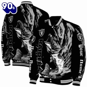 Customized Las Vegas Raiders Fishing Passion Black White Jacket