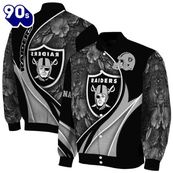 Customized Las Vegas Raiders Floral Print Black Jacket