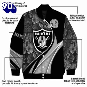 Customized Las Vegas Raiders Floral Print Black Jacket