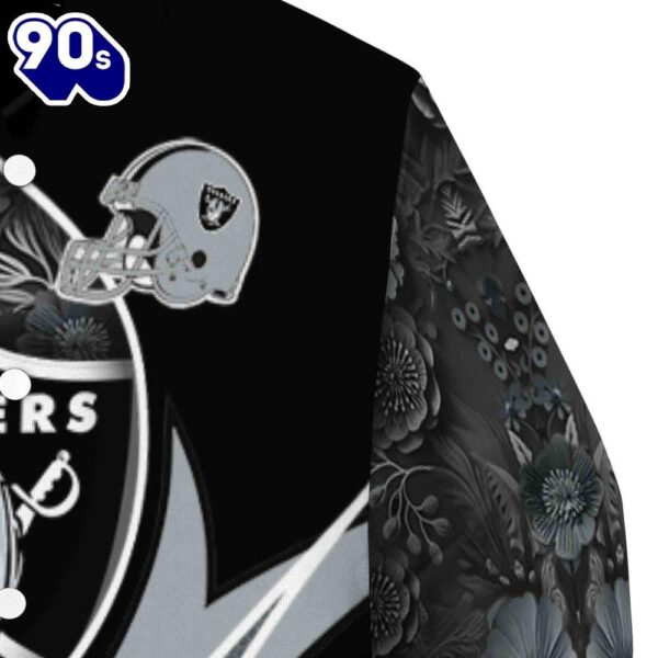 Customized Las Vegas Raiders Floral Print Black Jacket