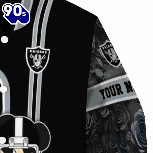 Customized Las Vegas Raiders Rose Mickey Black Jacket