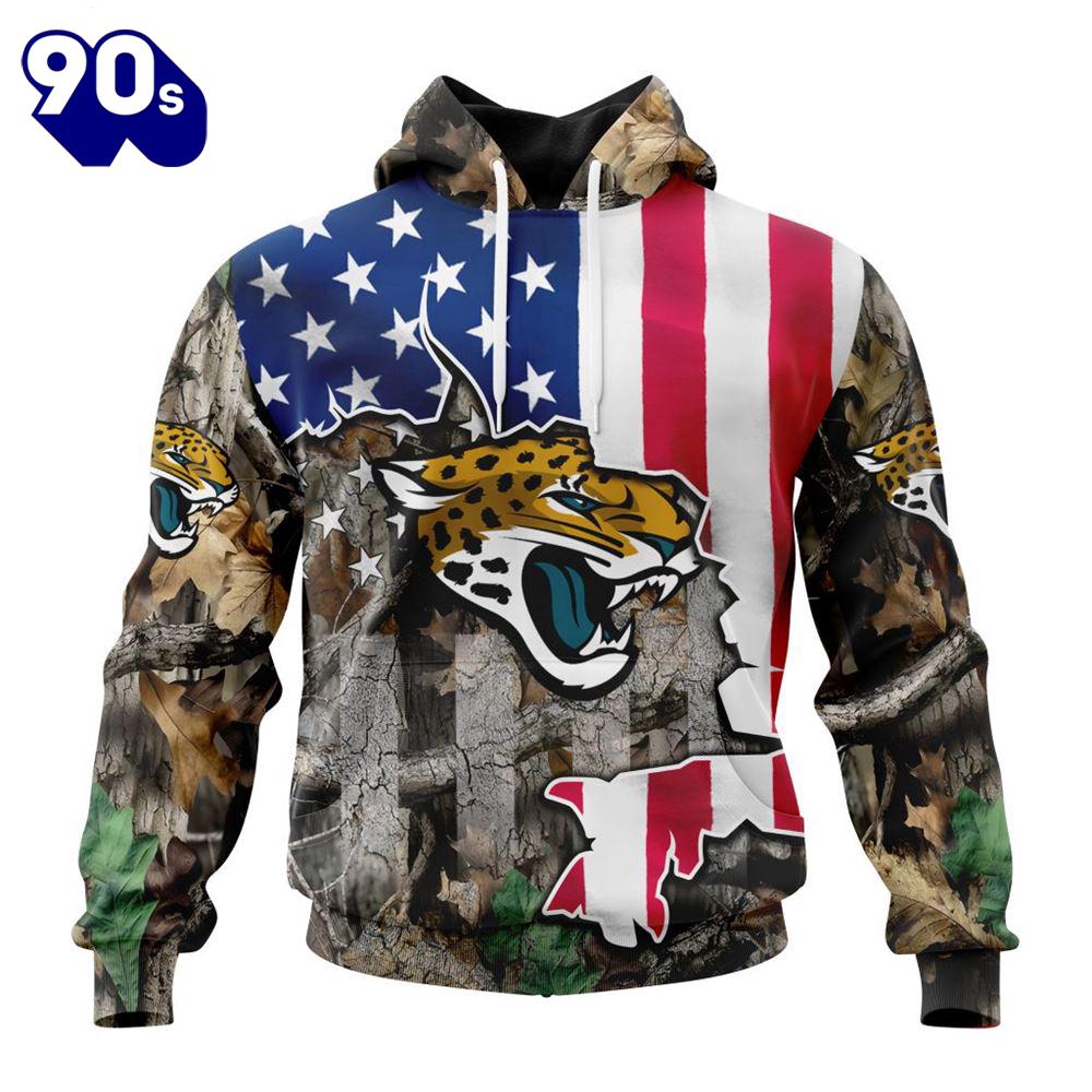 Customized NFL Jacksonville Jaguars USA Flag Camo Realtree Hunting Unisex Tshirt Customized NFL Jacksonville Jaguars USA Flag Camo Realtree Hunting Unisex Tshirt