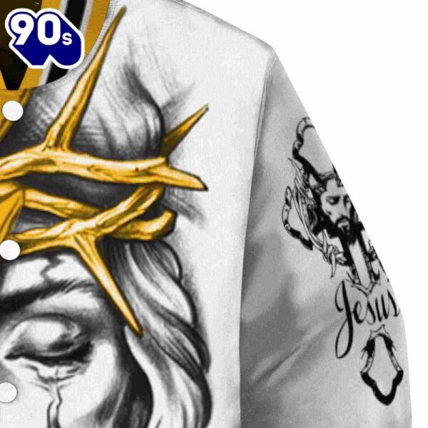 Customized Pittsburgh Steelers Jesus Tears Gold White Jacket