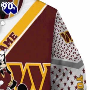 Customized Washington Commanders Mickey Donald Goofy Burgundy White Jacket
