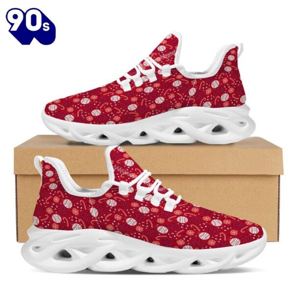 Cute Christmas Elements Print Pattern White Max Soul Shoes